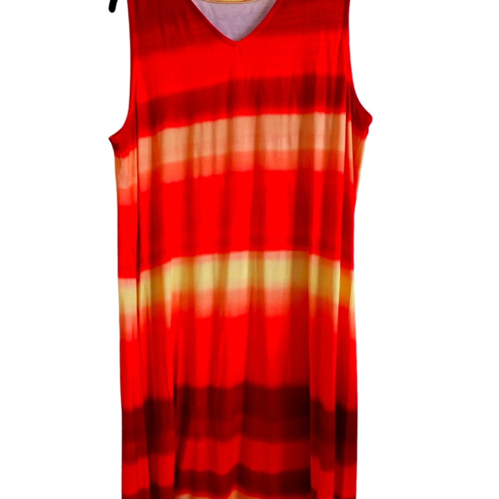 Chico's woman's sleeveless 3 / xl coral dress. Midi with side slits